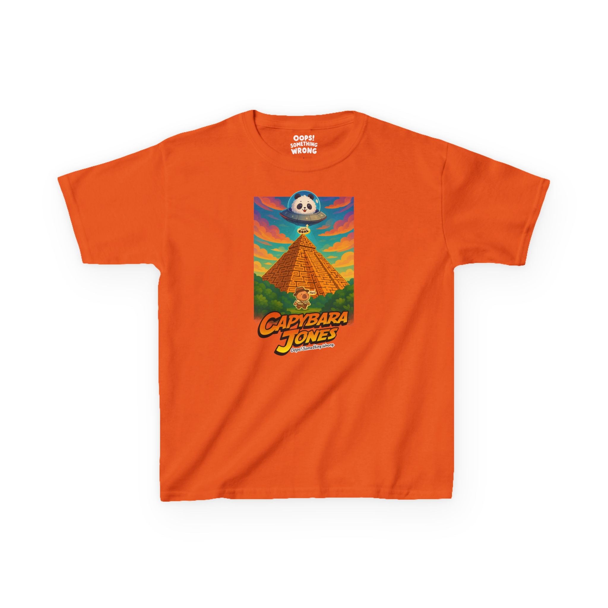 Capybara Jones Adventure Tee: Lost in the Pyramid Maze - Kids Heavy Cotton™ Tee