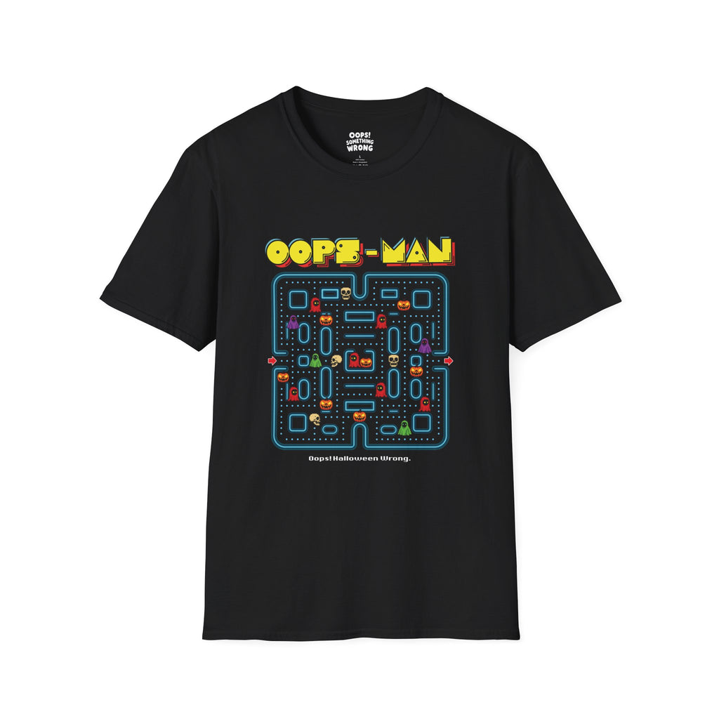 Oops-MAN Halloween Maze Adult Unisex Softstyle – Playable PAC-Style Adventure