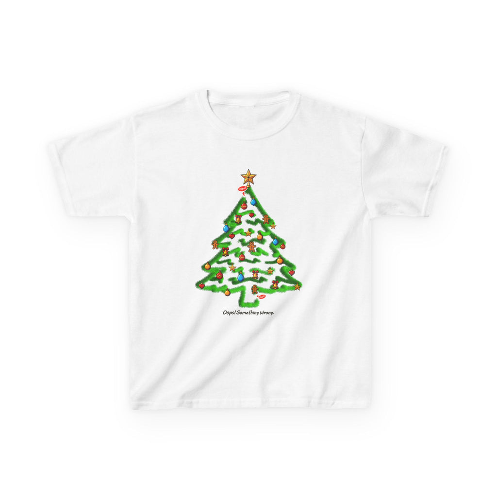 🏷️ 20% OFF | Christmas Tree Maze – Kids Heavy Cotton™ Tee🎄🧩