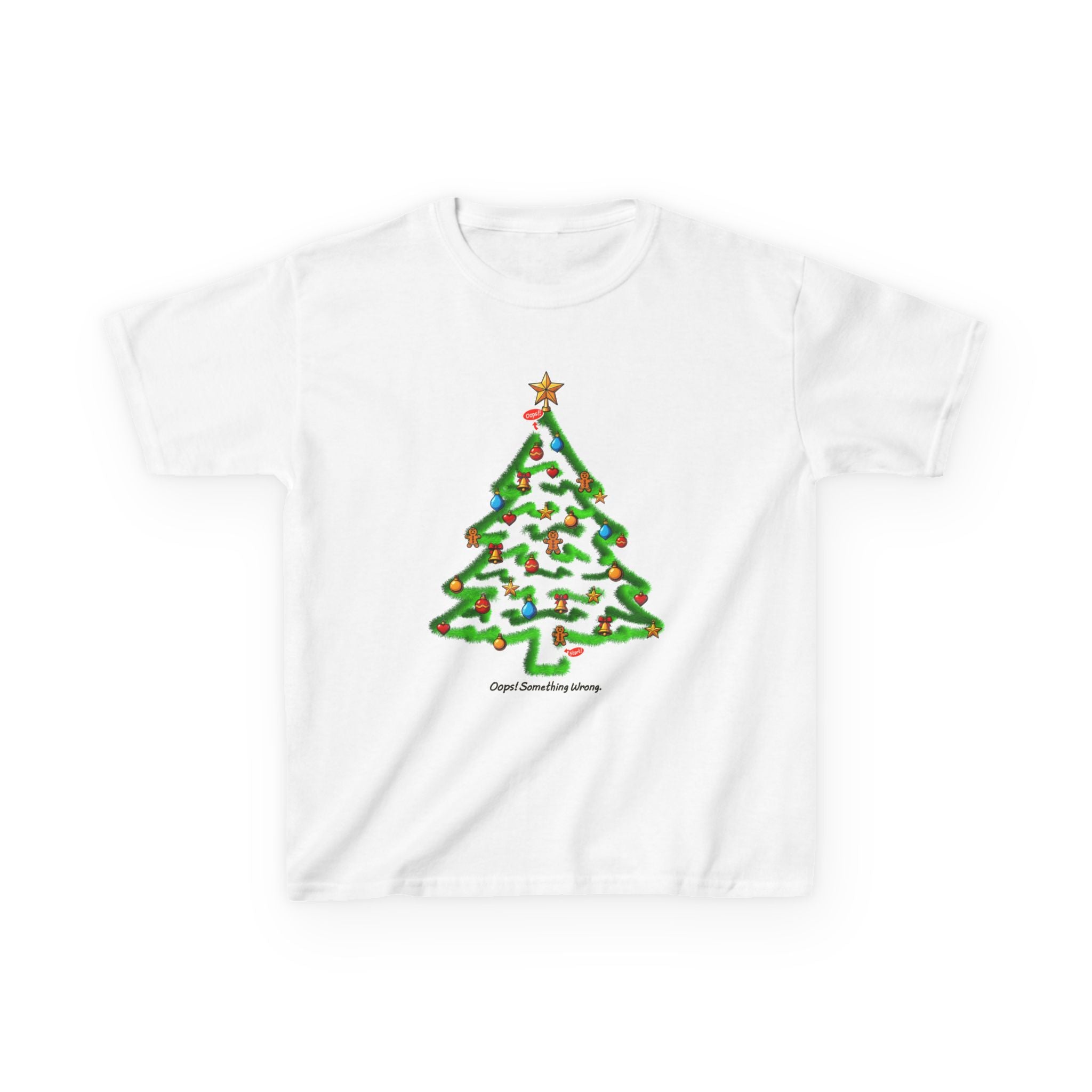 🏷️ 20% OFF | Christmas Tree Maze – Kids Heavy Cotton™ Tee🎄🧩