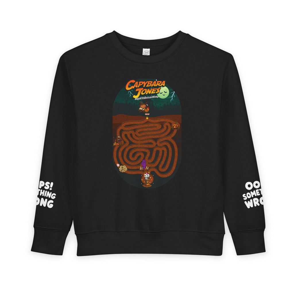 Capybara Jones × Halloween Maze Adventure Toddler Sweatshirt for Kids!👻🎮