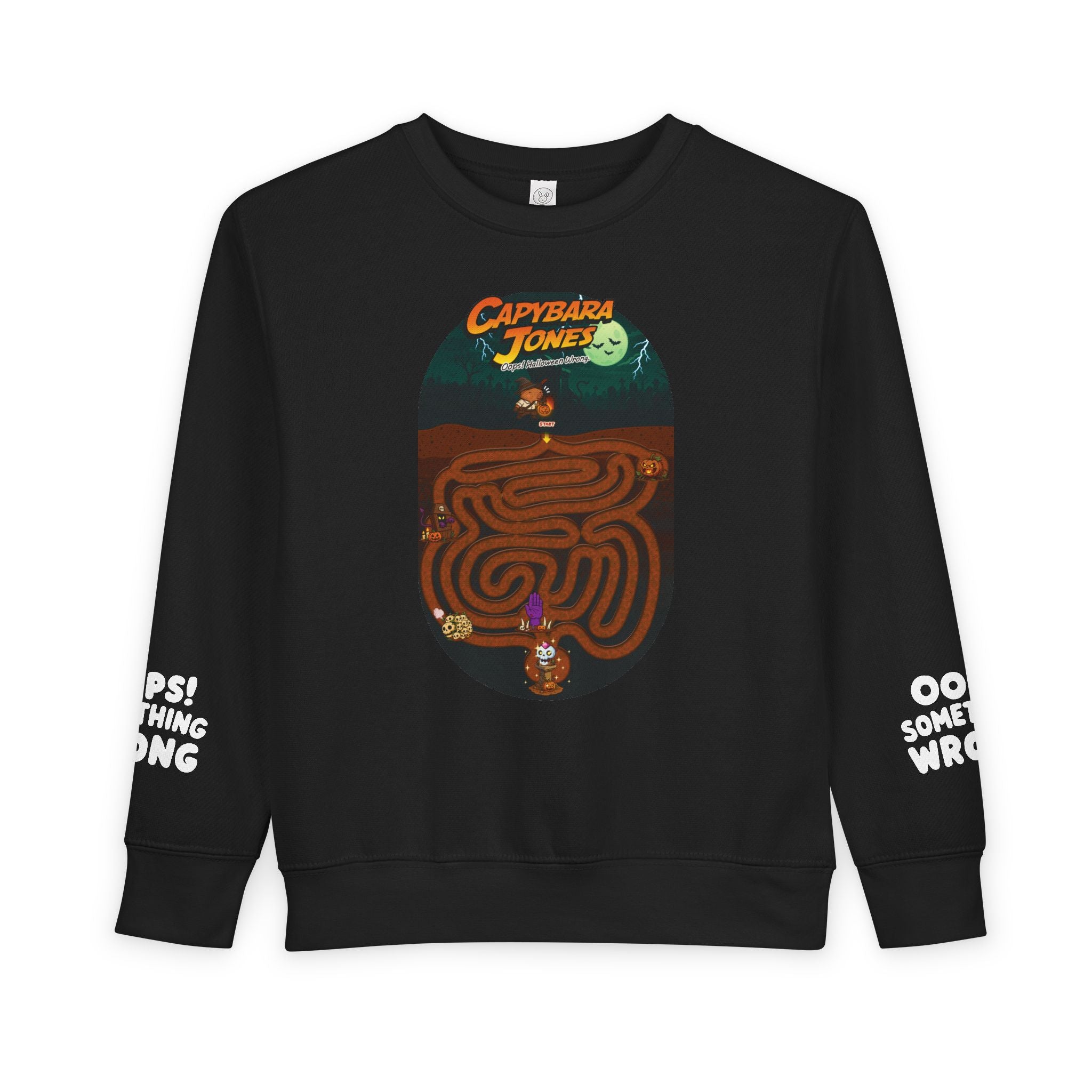 Capybara Jones × Halloween Maze Adventure Toddler Sweatshirt for Kids!👻🎮