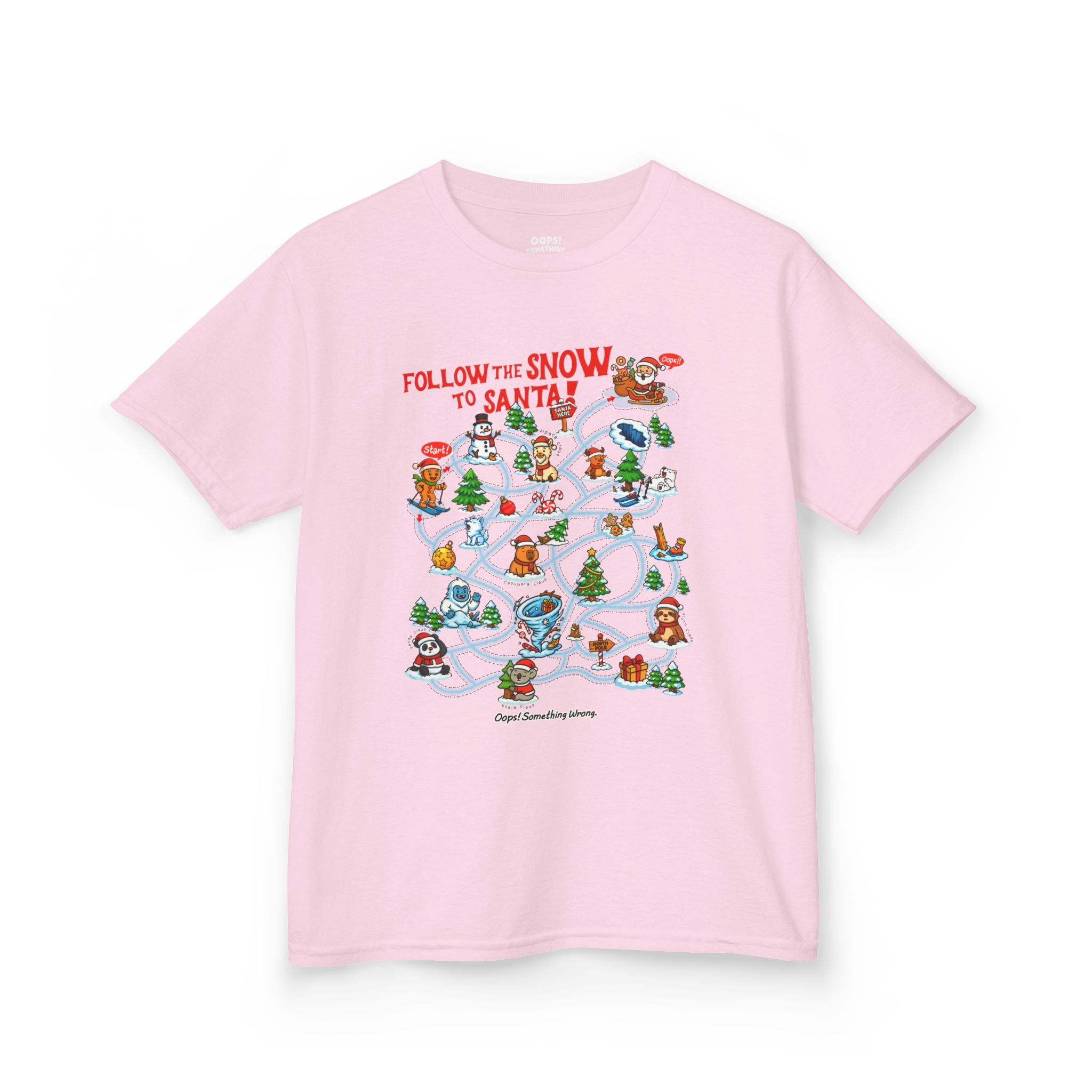 🏷️ 20% OFF | Follow the Snow to Santa! – Kids Heavy Cotton™ Tee🎿🎄