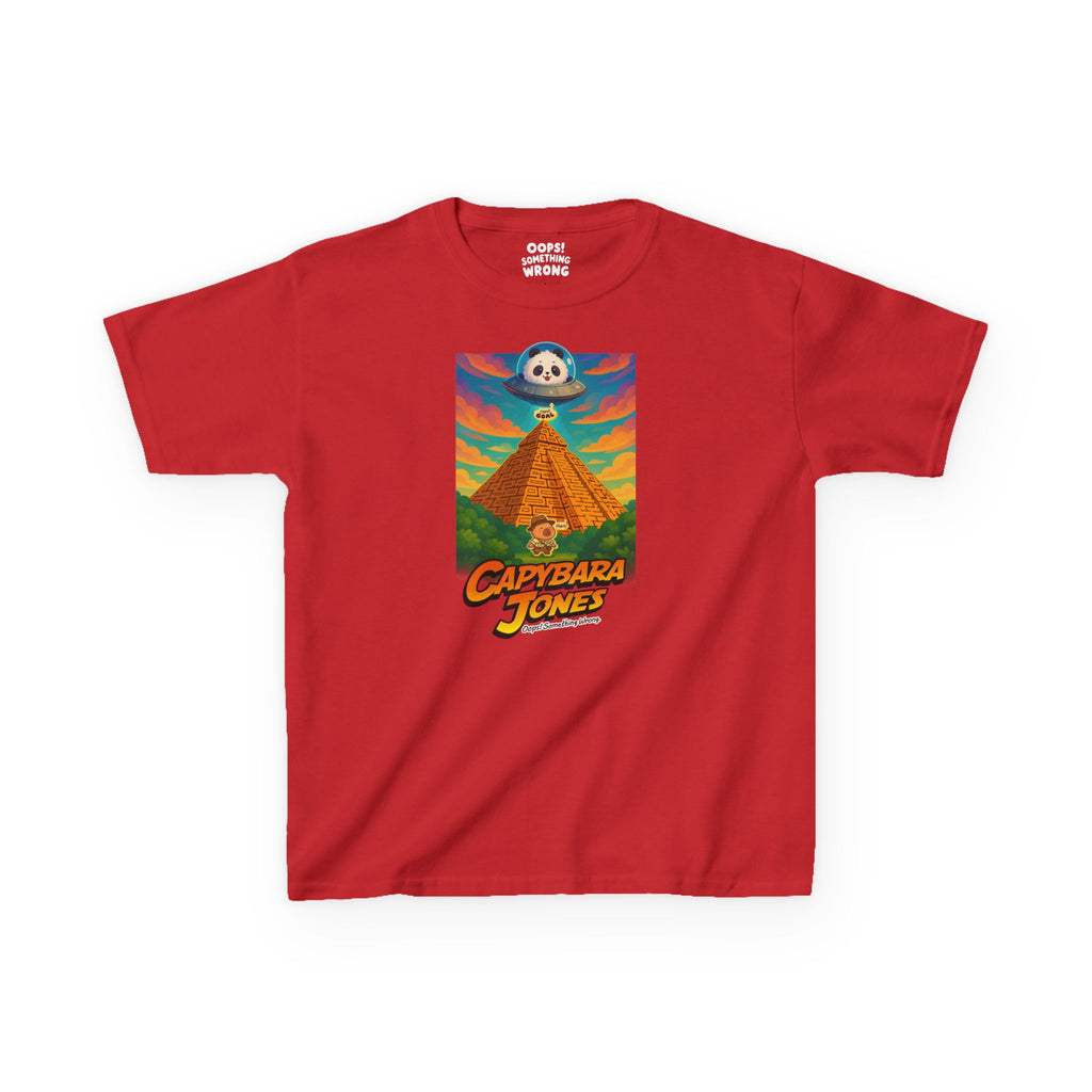 Capybara Jones Adventure Tee: Lost in the Pyramid Maze - Kids Heavy Cotton™ Tee