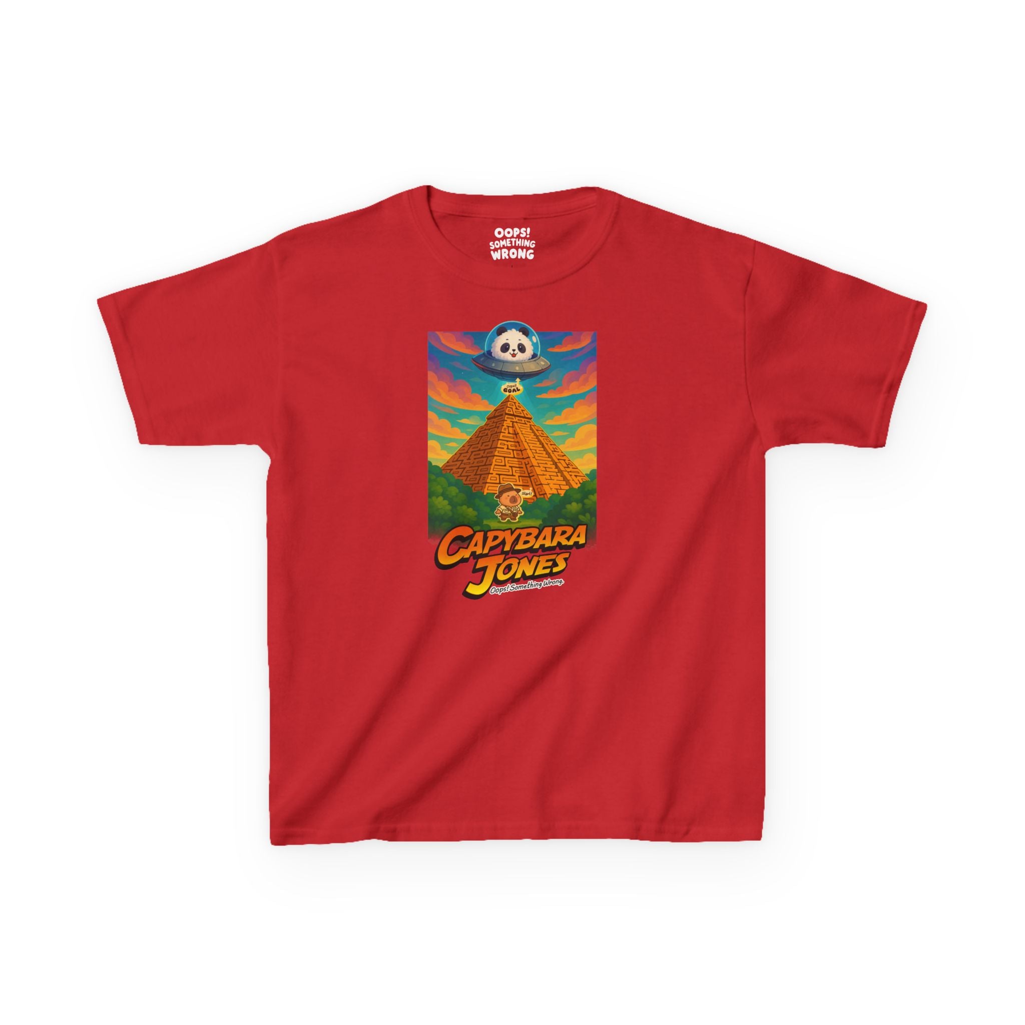 Capybara Jones Adventure Tee: Lost in the Pyramid Maze - Kids Heavy Cotton™ Tee