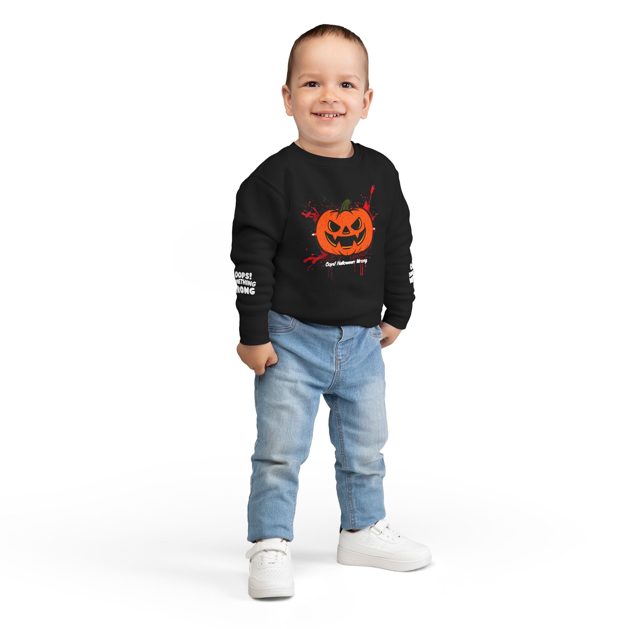 Jack-o’-Maze Toddler Sweatshirt – Spooky-Cute Halloween Adventure by Oops! 🕹️👻🎮