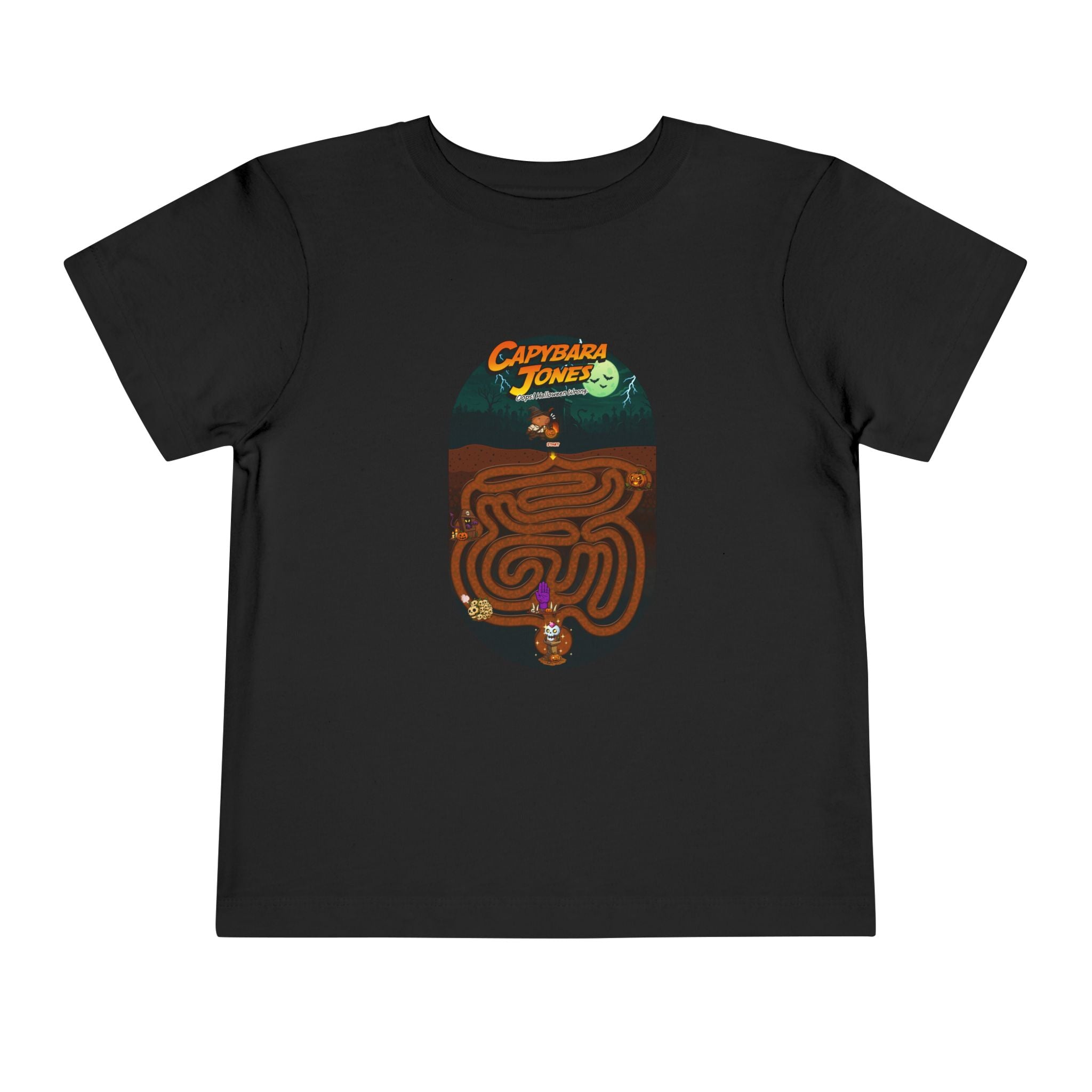 Capybara Jones × Halloween Maze Adventure Shirt - Kids Short Sleeve T-Shirt