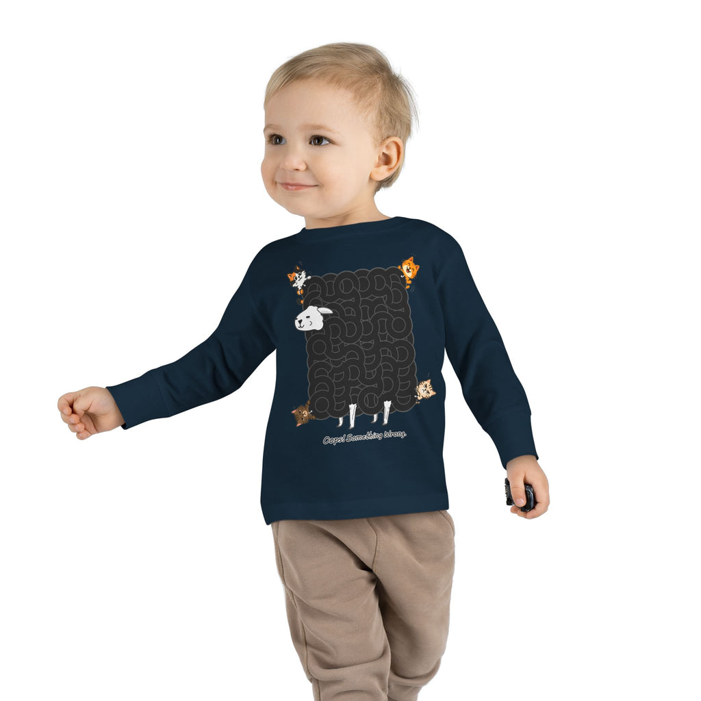 Black Sheep Maze Shirt – Interactive Puzzle Toddler Long Sleeve Tee