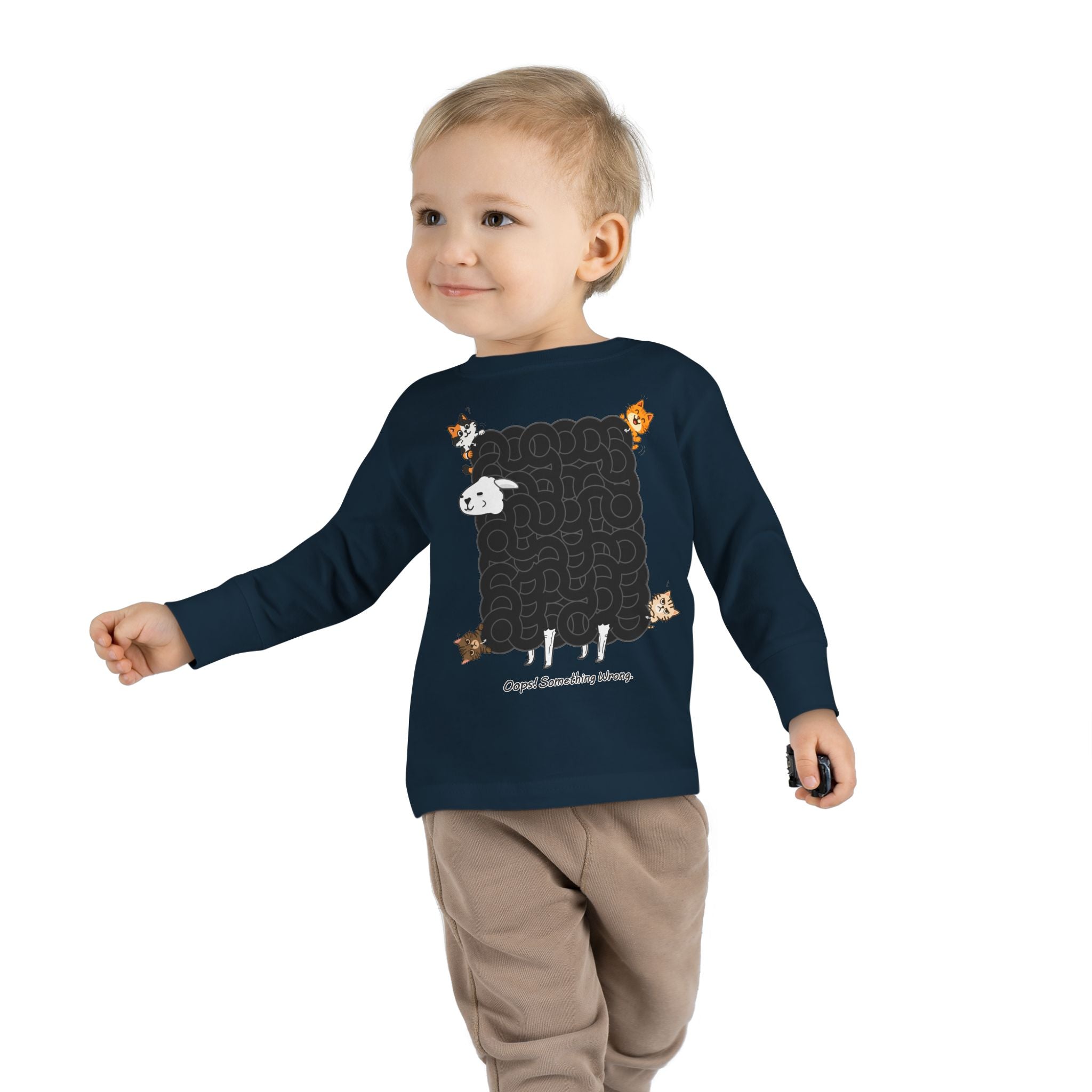 Black Sheep Maze Shirt – Interactive Puzzle Toddler Long Sleeve Tee