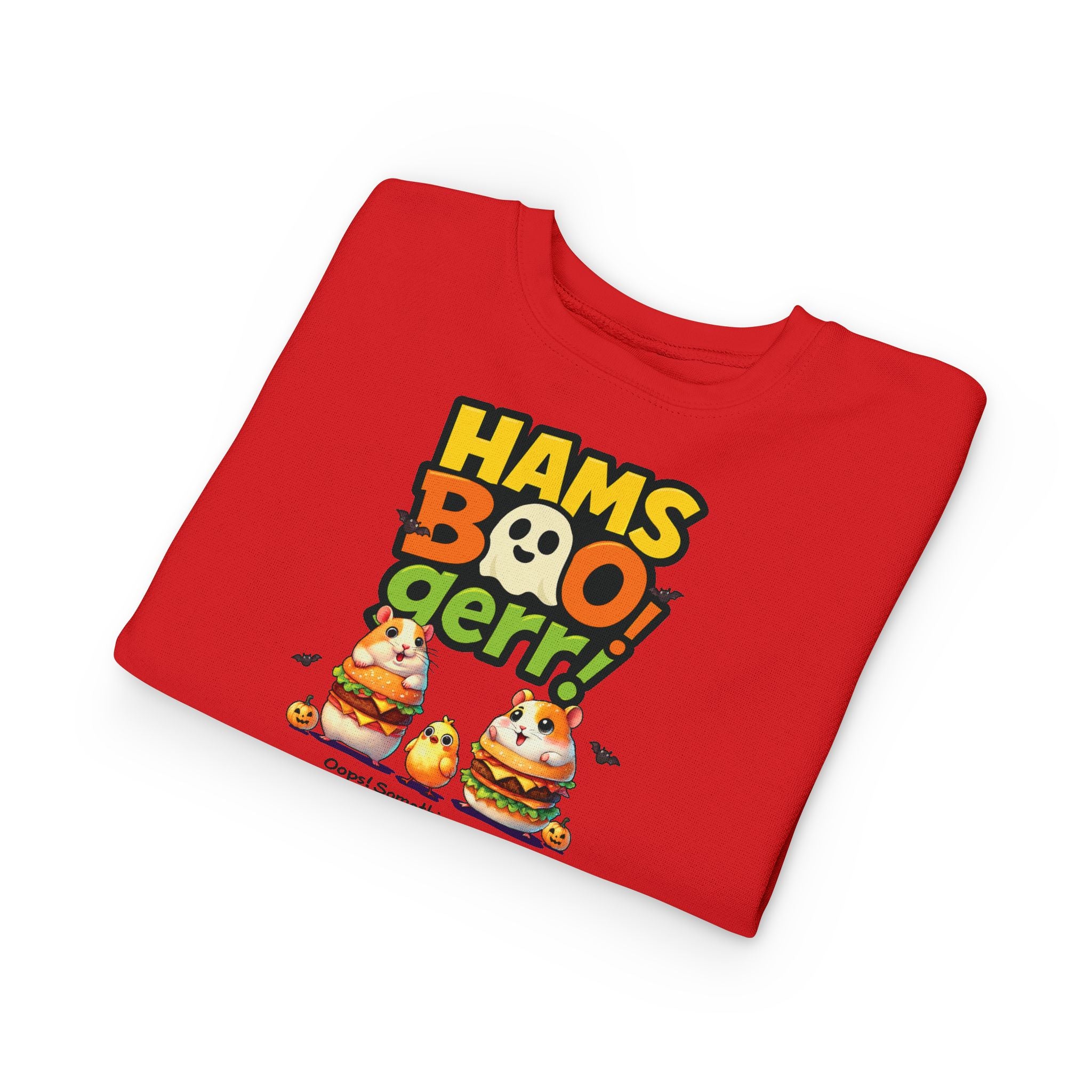 HamsBOOger! Halloween Toddler Sweatshirt – Spooky Cute Trick or Treat with a Bite! 🎃🐹🍔