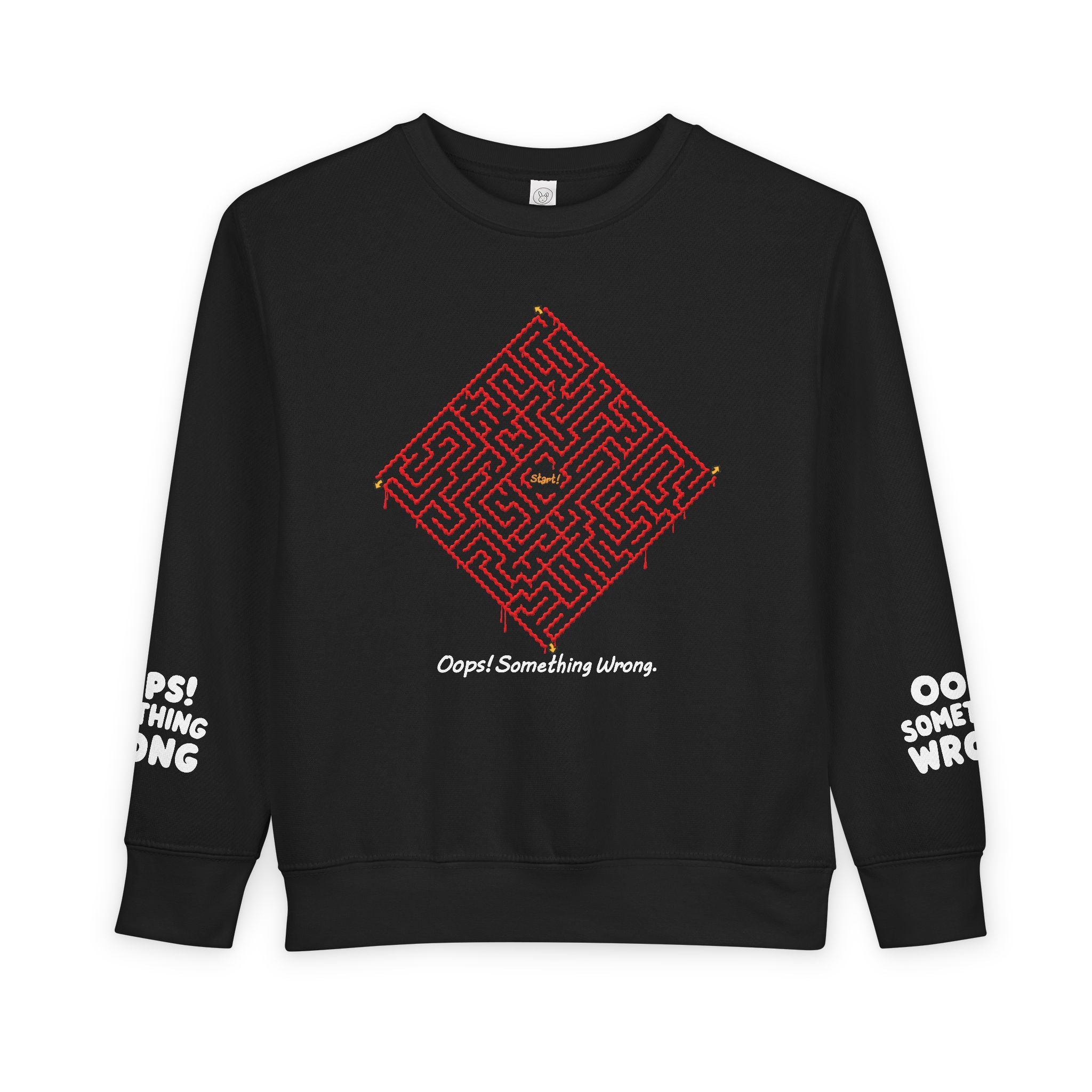 Oops! Blood Maze Toddler Sweatshirt – Spooky Wearable Puzzle for Halloween! 👻🕸️🩸