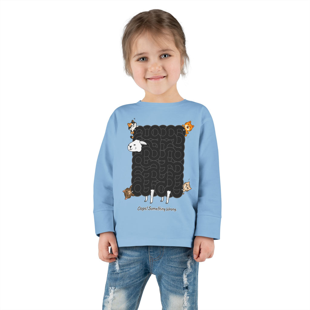 Black Sheep Maze Shirt – Interactive Puzzle Toddler Long Sleeve Tee