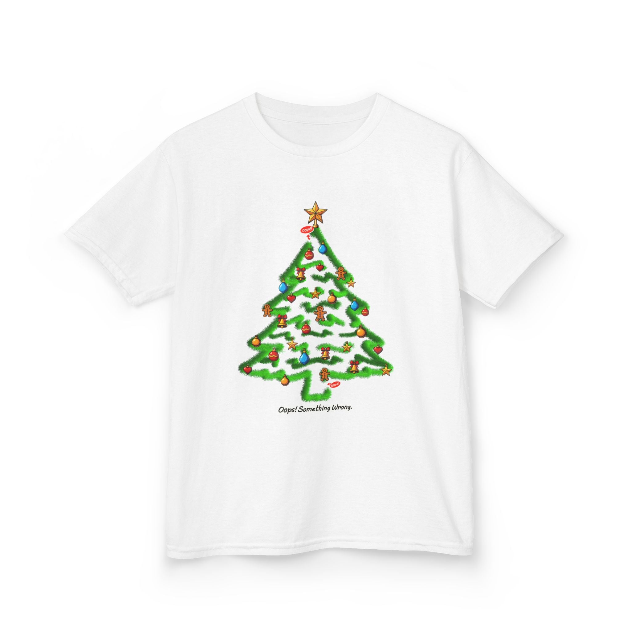 🏷️ 20% OFF | Christmas Tree Maze – Kids Heavy Cotton™ Tee🎄🧩