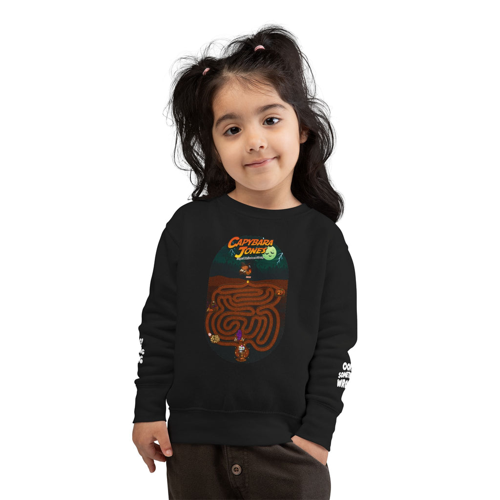 Capybara Jones × Halloween Maze Adventure Toddler Sweatshirt for Kids!👻🎮