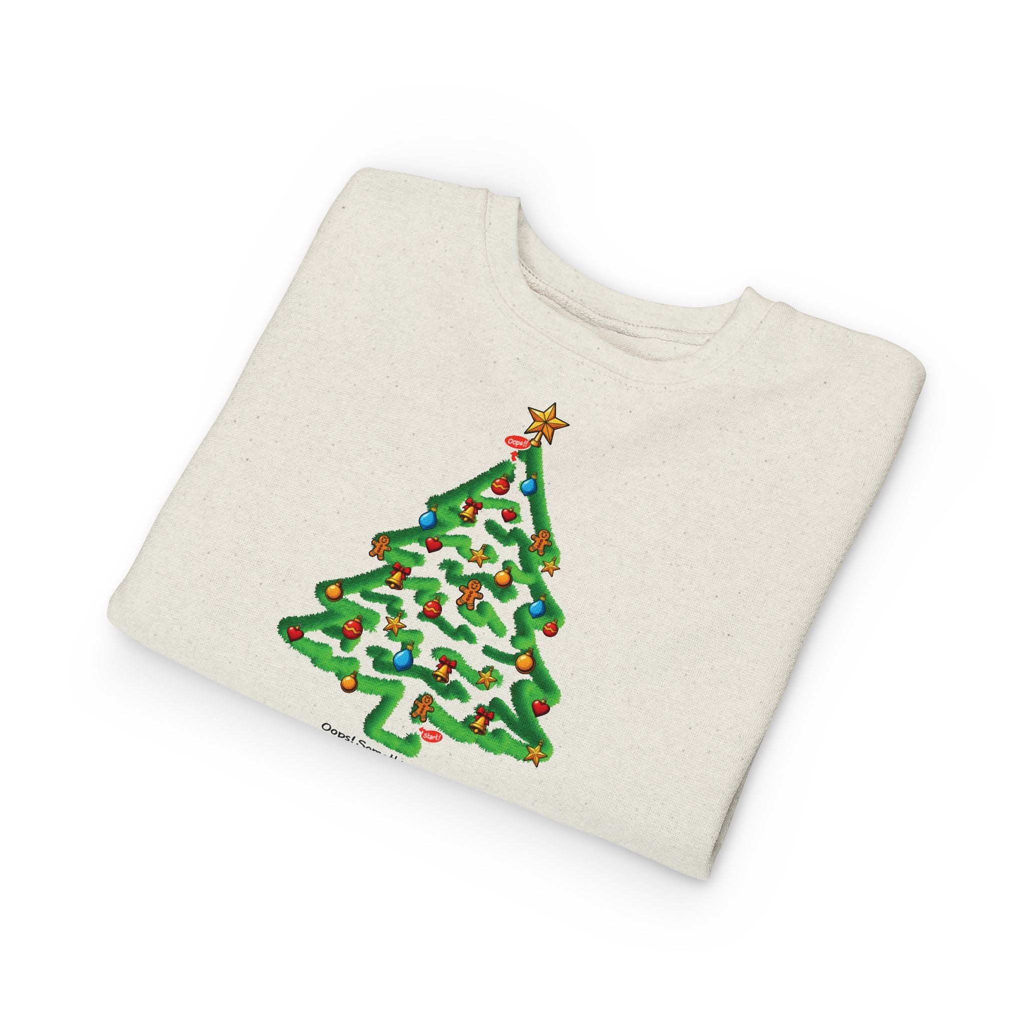 Oops! Maze Christmas Tree Sweatshirt – Playable Holiday Edition!🎄🧩✨