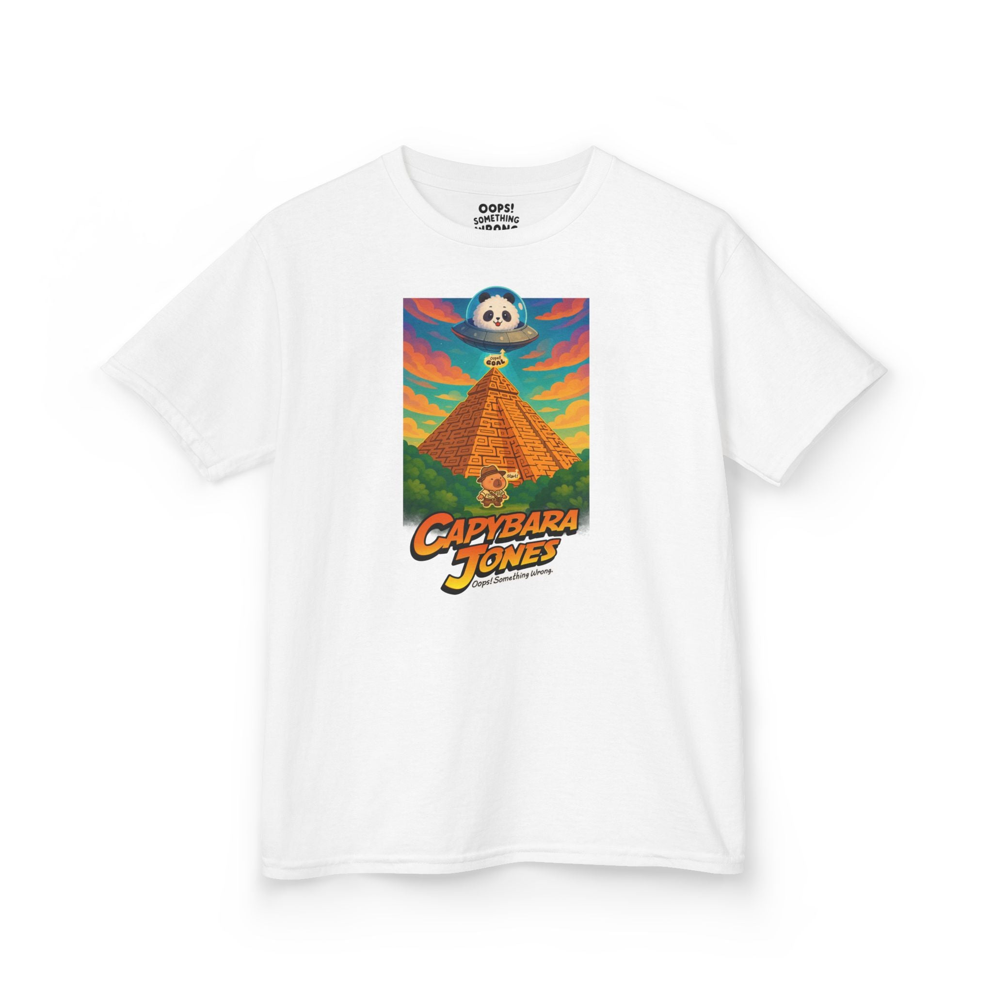Capybara Jones Adventure Tee: Lost in the Pyramid Maze - Kids Heavy Cotton™ Tee