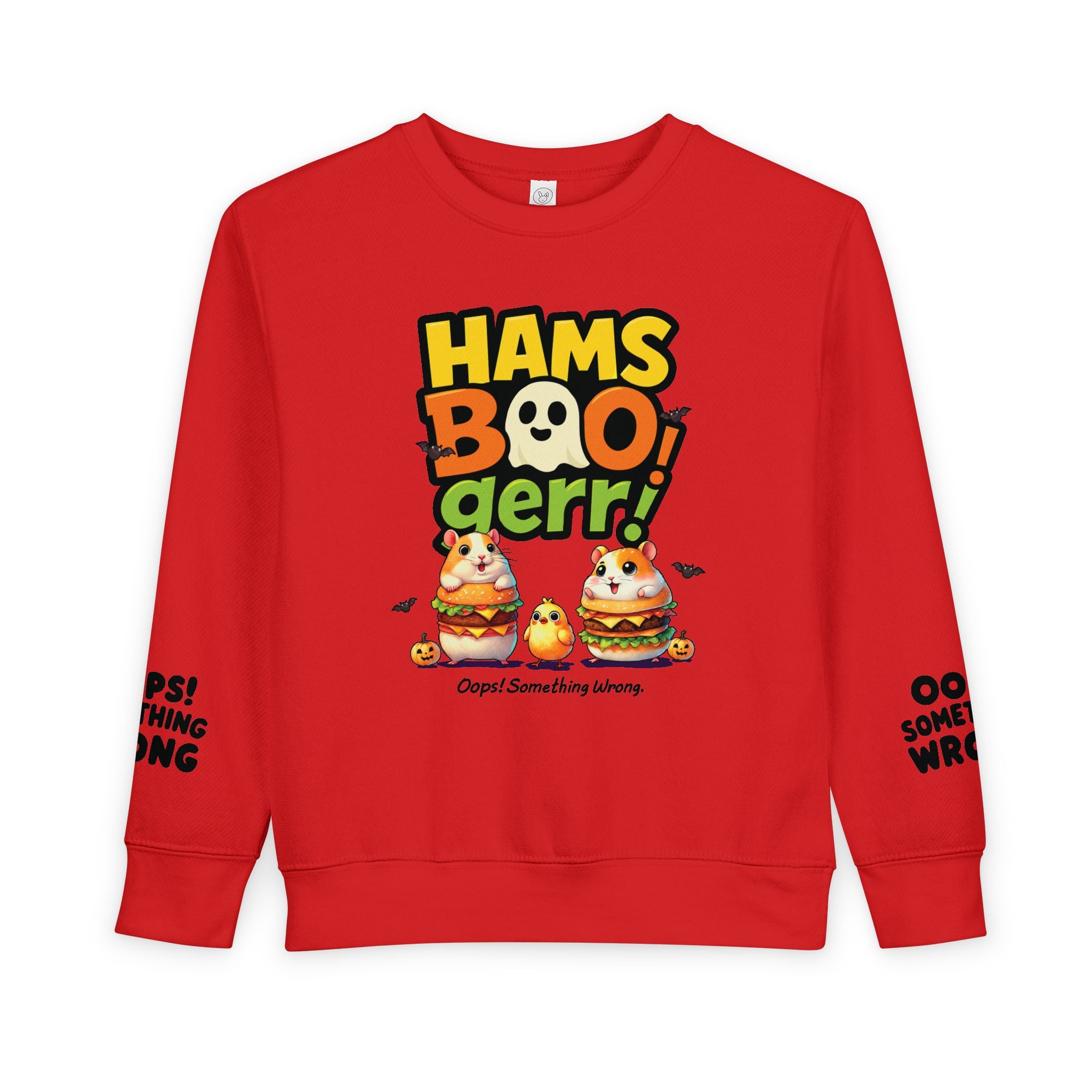 HamsBOOger! Halloween Toddler Sweatshirt – Spooky Cute Trick or Treat with a Bite! 🎃🐹🍔