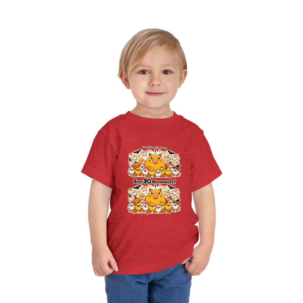 Capy & Chicks: Spot the Halloween Differences Tee – Kids Short Sleeve T-Shirt
