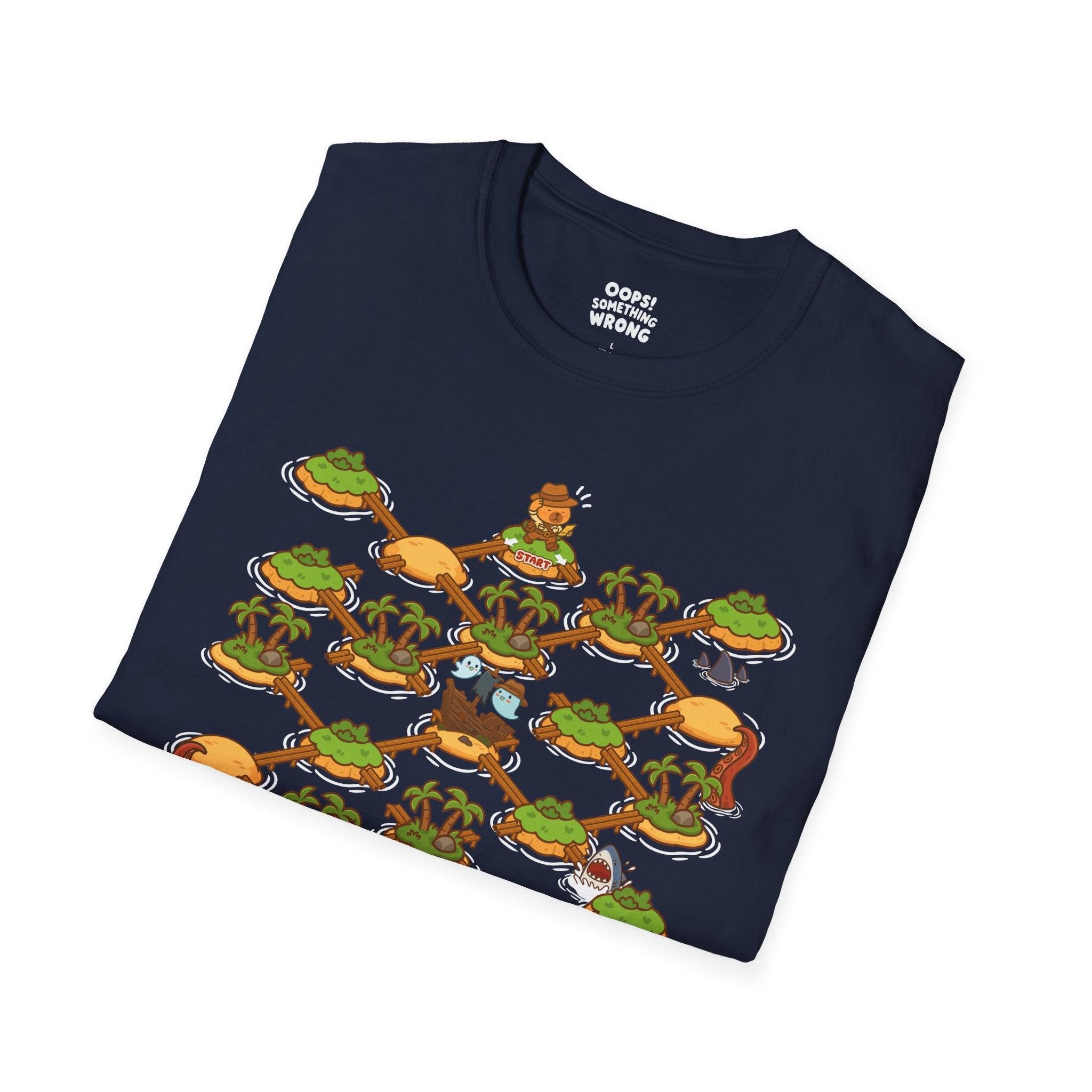 Capybara Jones: Treasure Island Maze Game Tee – Adult Unisex Softstyle