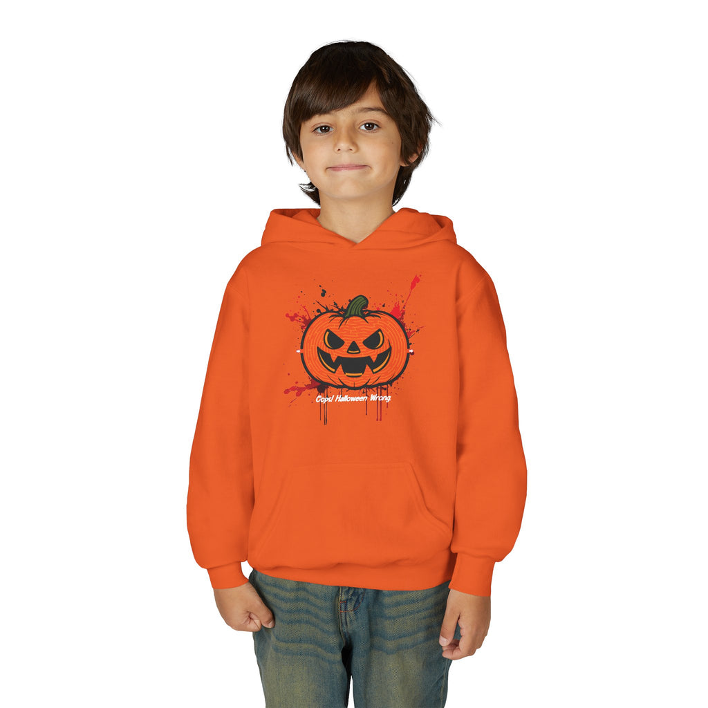 Pumpkin Maze Hoodie – Oops! Halloween Adventure - Kids Youth Hooded Sweatshirt🎃😵‍💫