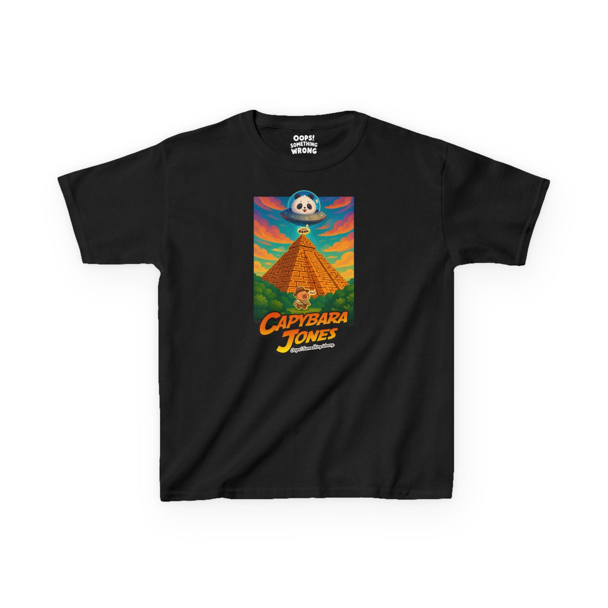 Capybara Jones Adventure Tee: Lost in the Pyramid Maze - Kids Heavy Cotton™ Tee