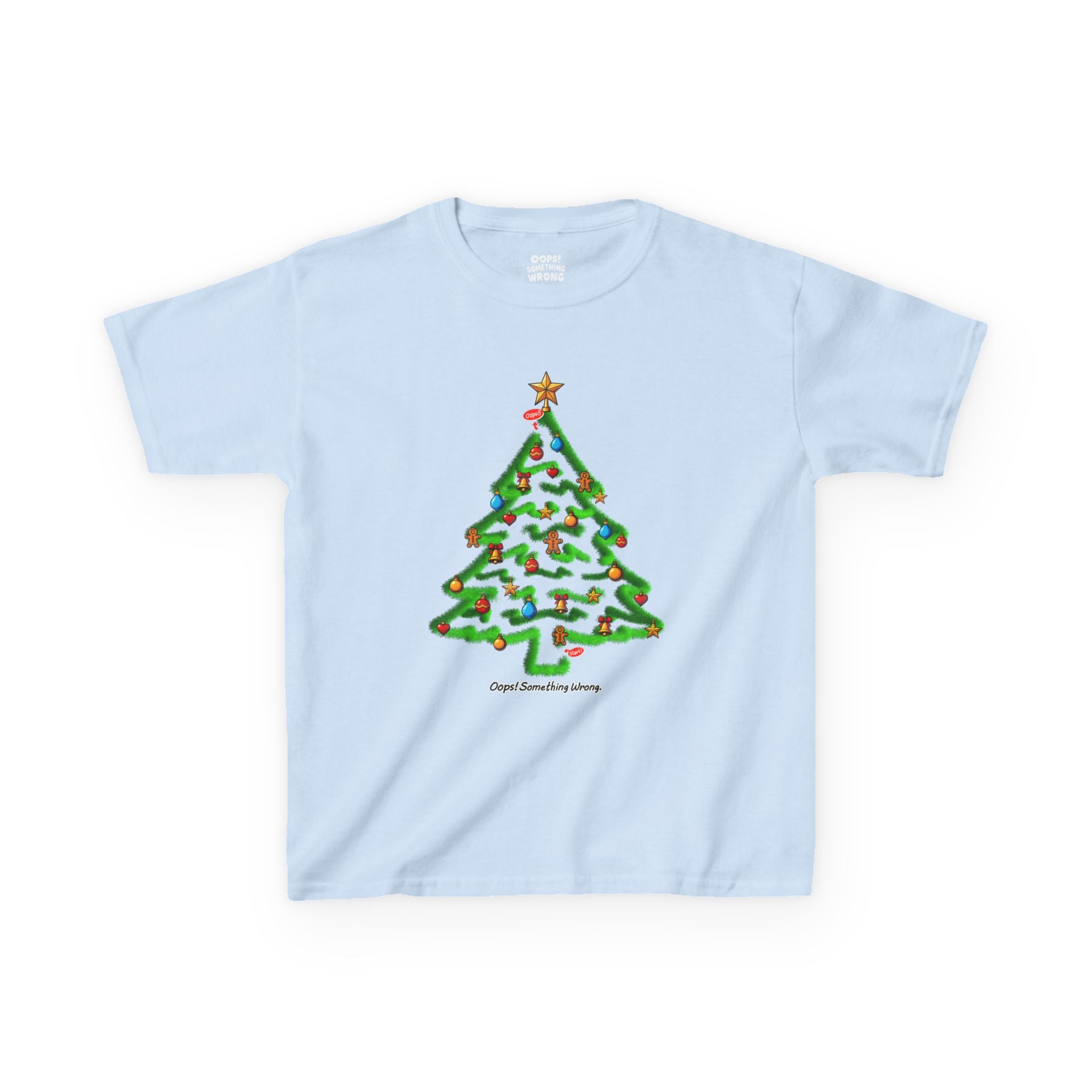 🏷️ 20% OFF | Christmas Tree Maze – Kids Heavy Cotton™ Tee🎄🧩
