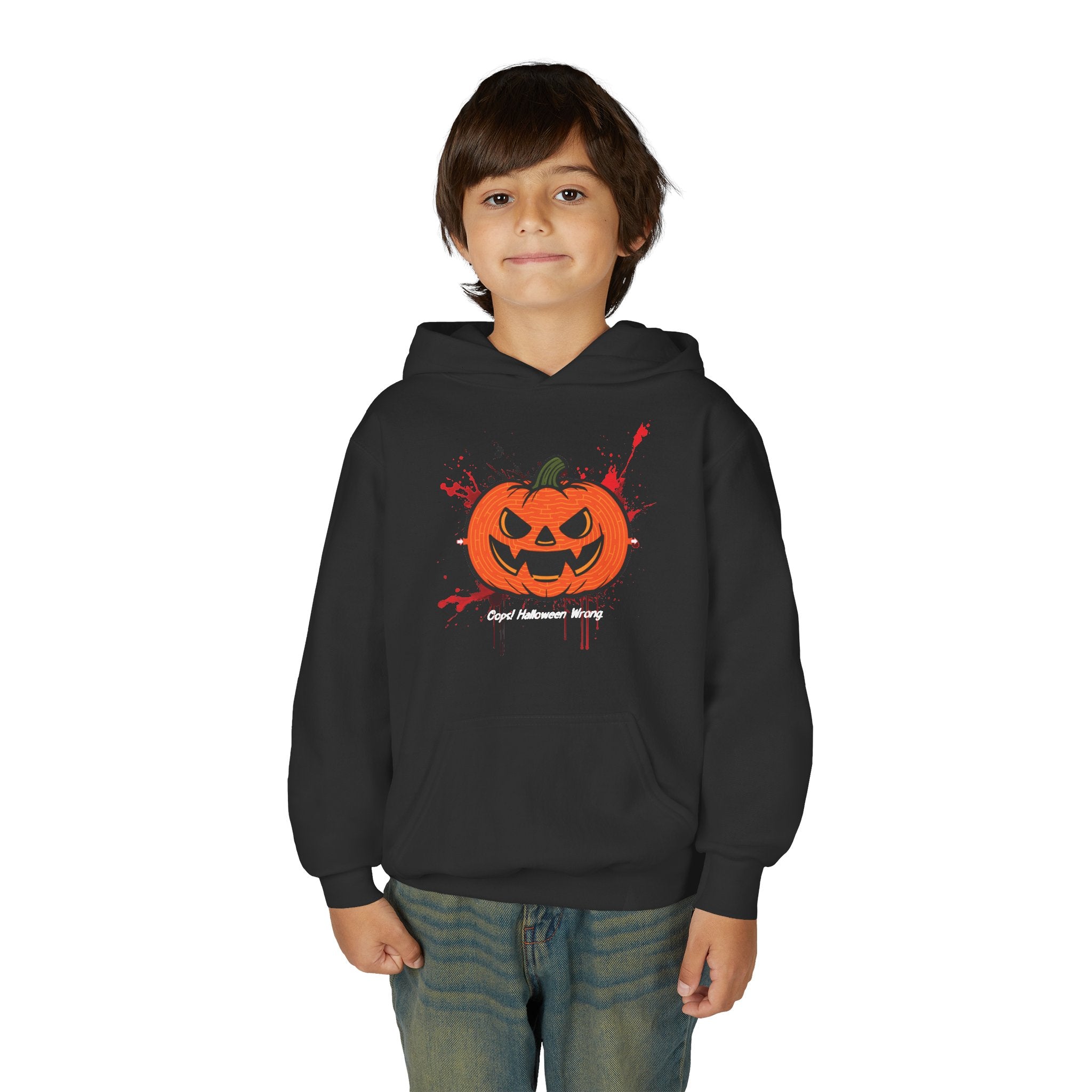 Pumpkin Maze Hoodie – Oops! Halloween Adventure - Kids Youth Hooded Sweatshirt🎃😵‍💫