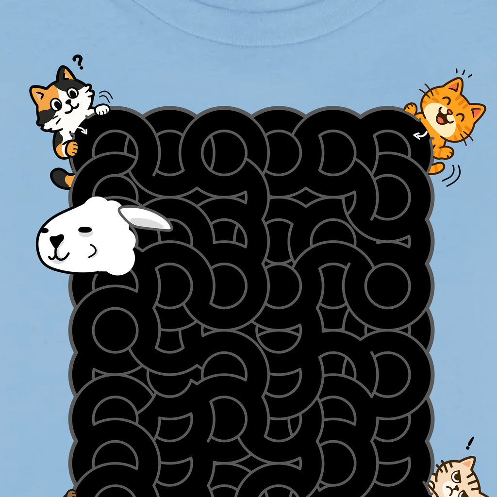 Black Sheep Maze Shirt – Interactive Puzzle Toddler Long Sleeve Tee