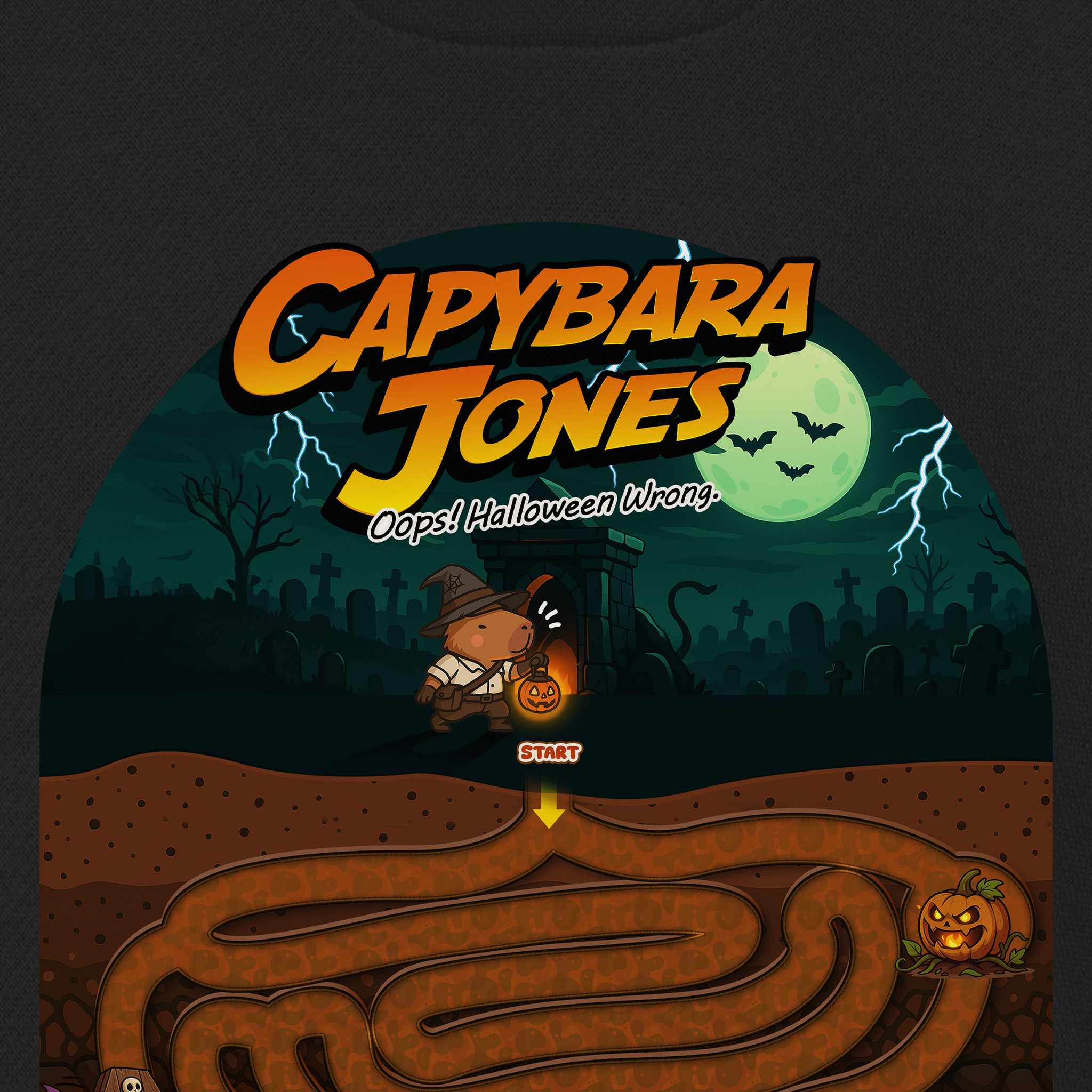 Capybara Jones × Halloween Maze Adventure Toddler Sweatshirt for Kids!👻🎮